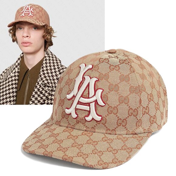 GUCCI BASEBALL CAP LA DODGERS GG SUPREME LOGO CANVAS PATCH HAT sz 57 - 61 - Picture 1 of 14
